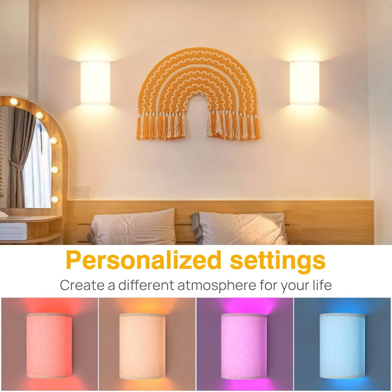 2pcs/set LED Magnetic Rechargeable Wall Light RGB Or 3 White Color Adjustable Wall Sconce Wall Lamp Night Light For Bedroom Living Room Hallway