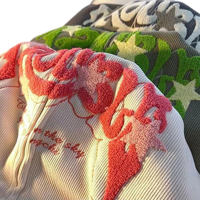 Product Introduction of Y2k Zip Up Hoodie Women Retro Embroidered Letter Loose Long Sleeve Tops 2025 Casual Hooded Sweatshirts Harajuku Jackets coat 12
