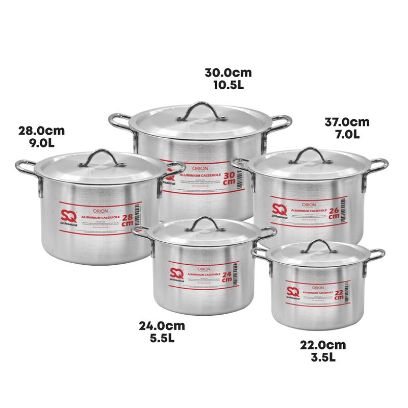 5 PC Aluminium Casserole Cooking Pots Soup Pots Cookware 5Pc Set Handles Oil Frying Pasta Aesthetic Kitchen With Lid Stockpot Kitchen, Home 4
