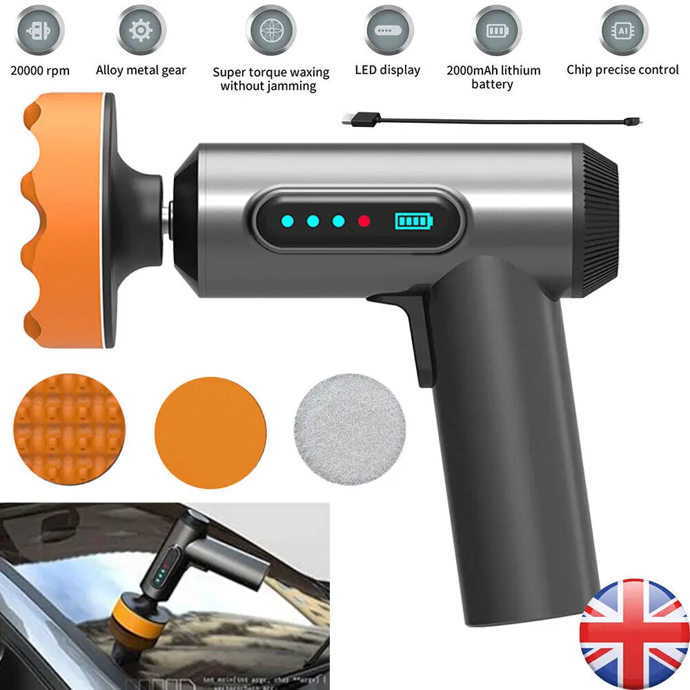 Car Polishing Machine Cordless Buffer Polisher USB Charging Digital Display Tool