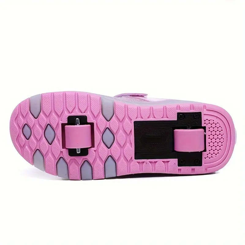 Low Top Trendy Cool Roller Skateboard Shoes with Breathable Anti Slip Wheel for Girls, LED Light, All Seasons, Indoor Outdoor 3