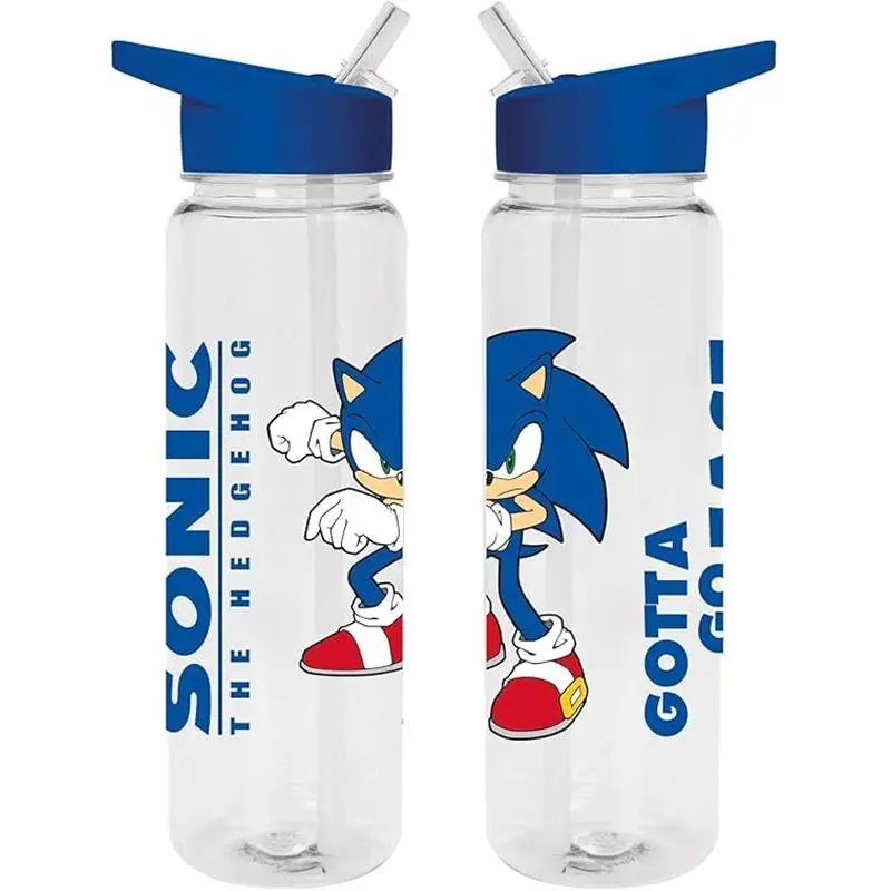 Sonic the Hedgehog Water Bottle (Gotta Go Fast Design) 700ml Plastic Water Bottle, Girls Water Bottle, Boys Water Bottle, Kids Water Bottle - Official Merchandise Drinkware Lightweight Washable Mug