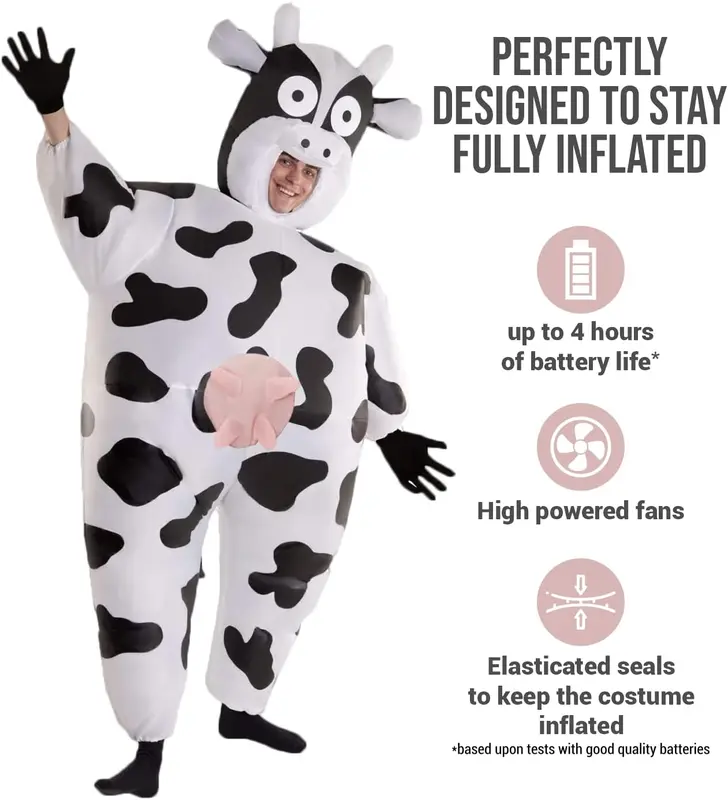 Morph Inflatable Cow Costume Adult, Cow Costume, Inflatable Cowboy Costume Adult, Cow Blow Up Costume, Cow Fancy Dress Adult 3