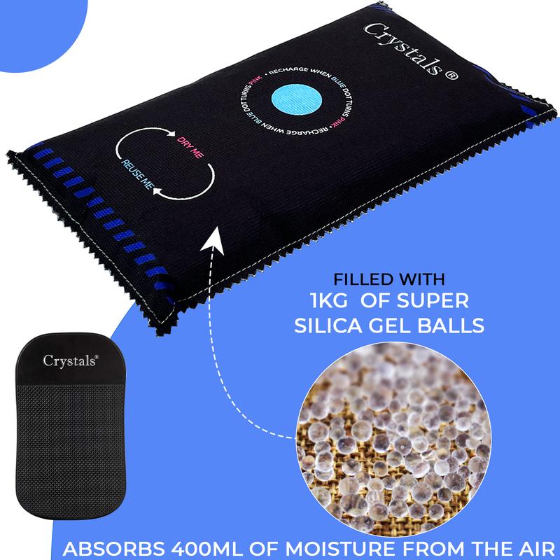1/2/3/4PC 1kg Car Home Dehumidifier Large Dry Bag Moisture Killer Absorber Pad Reusable 1