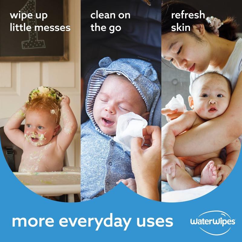 Product Introduction of WaterWipes Plastic-Free Original Baby Wipes, 360 Count (6 packs), 99.9% Water Based Wipes, Unscented for Sensitive Skin 10