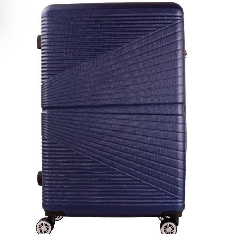 [M&S Bags Ltd] EXPANDABLE-Hard Shell Abs Luggage Suitcase-3pcs Set- colour Navy Blue-Curved Design-Sizes 20” 26” 28”-Lightweight-Expandable-Standard Lock-360 wheels Rotations-Detachable Wheels 1