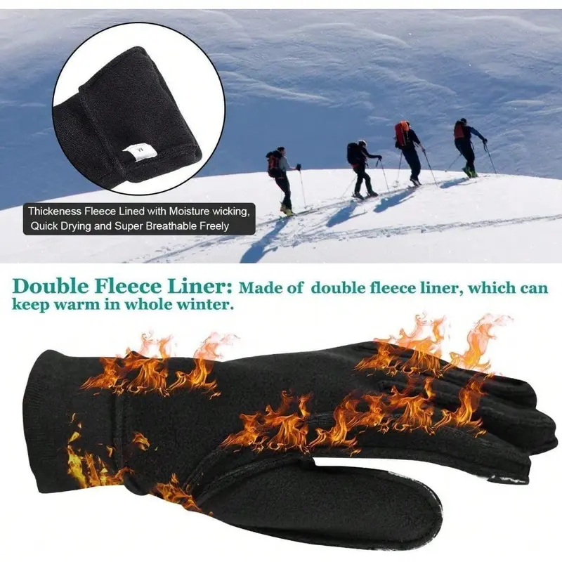 Winter Cycling Gloves For Men Women Warm Anti Slip Touchscreen,Running Gloves Full Finger Waterproof Thermal For Cold Weather Driving Hiking Camping Skiing Sports 8