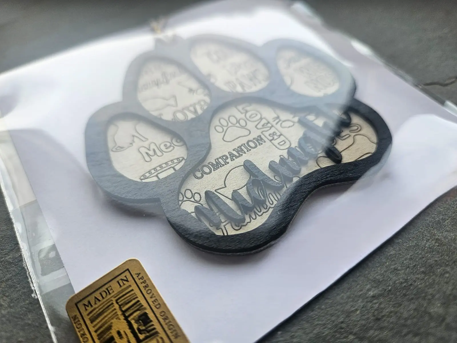 Trindleberry Pets Personalised Cat Paw Christmas Ornaments - Customisable Name, 8cm x 8cm Decor Decoration