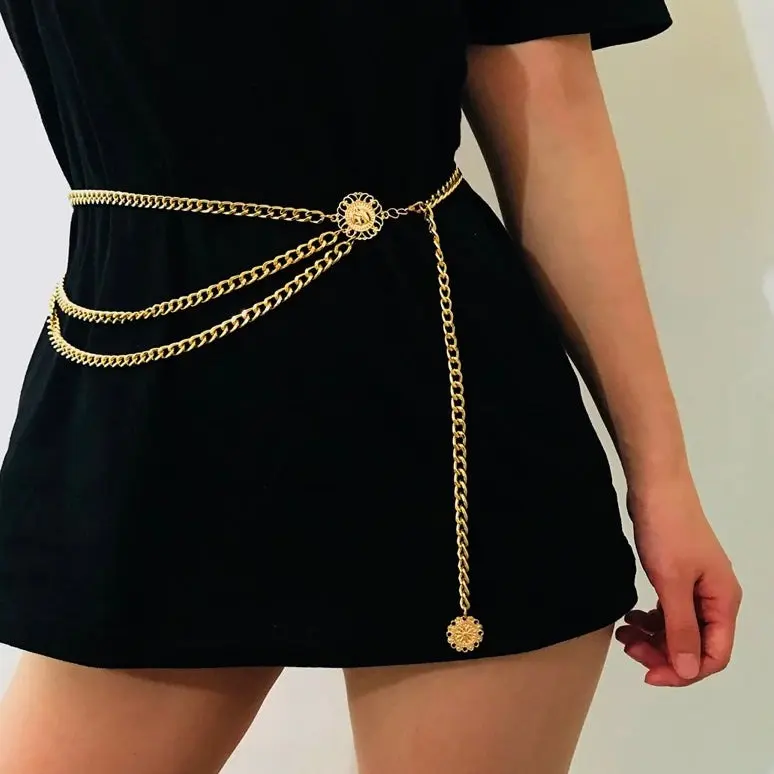 Boho Style Gold Chain Belt 0