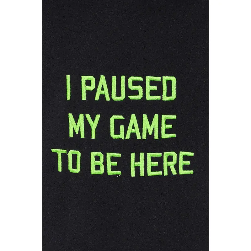 Boys I Paused My Game To Be Here Black Fleece Blanket Hoodie 2