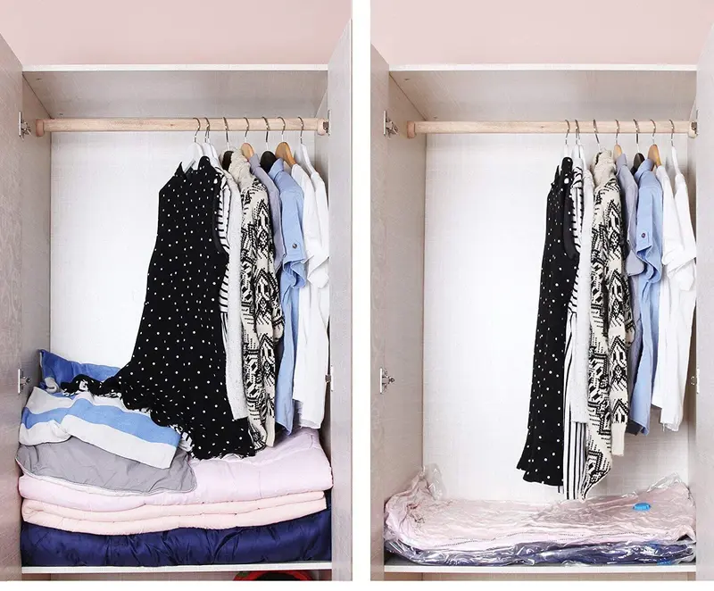 Large Space Saving Storage Vacuum Bags Clothes Bedding Organiser Under Bed Plastic Compression 3