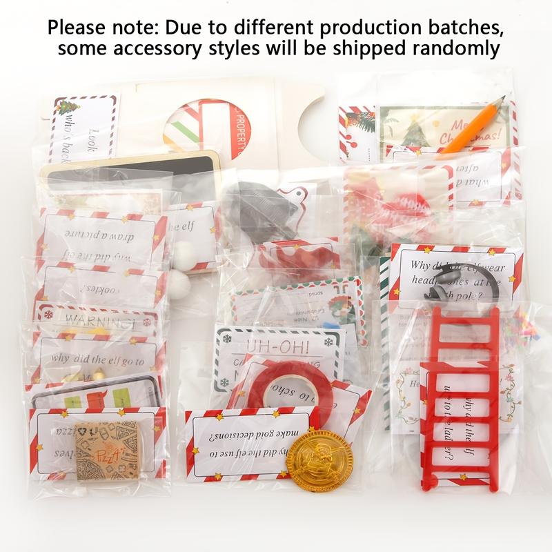 24pcs Elf on the Shelf Advent Calendar Kit, Christmas Countdown with Jokes & Surprises, Festive Home Decor, No Feather, Plastic, Battery-Free, Holiday Seasonal Decor 1
