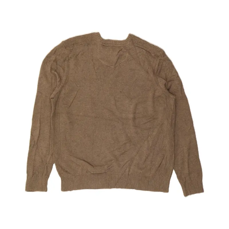 Pre-Owned Vintage EDDIE BAUER Mens Crew Neck Jumper Sweater XL Beige Cotton 2