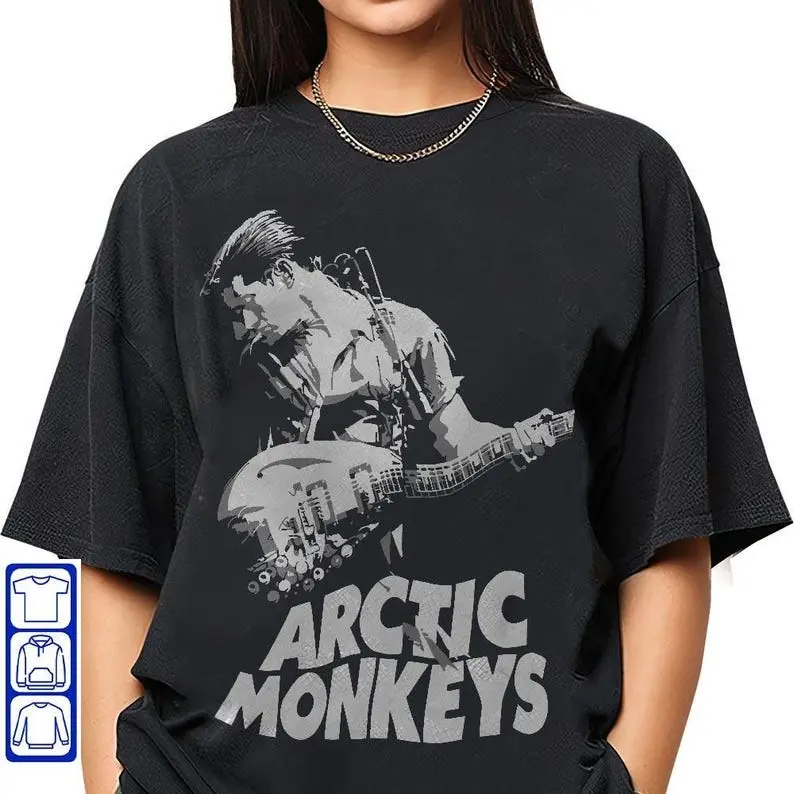 Rock Band Experience Vintage Concert Tee 2023 with Arctic Monkeys Alex Turner Shirt and European Tour Shirt