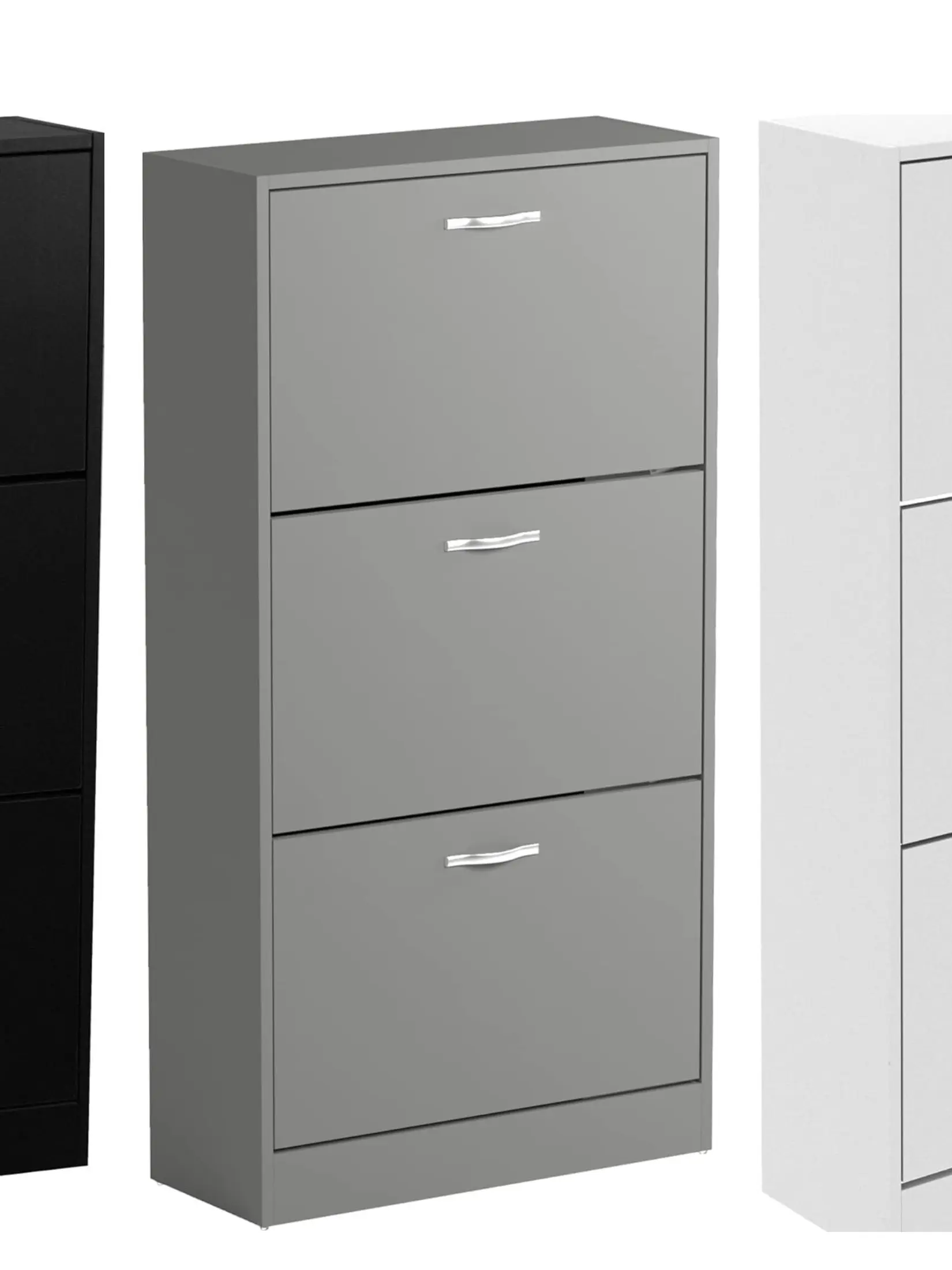 Hampton & Stewart Minimalist Shoe Storage Solution 3 Tier Shoe Cabinet