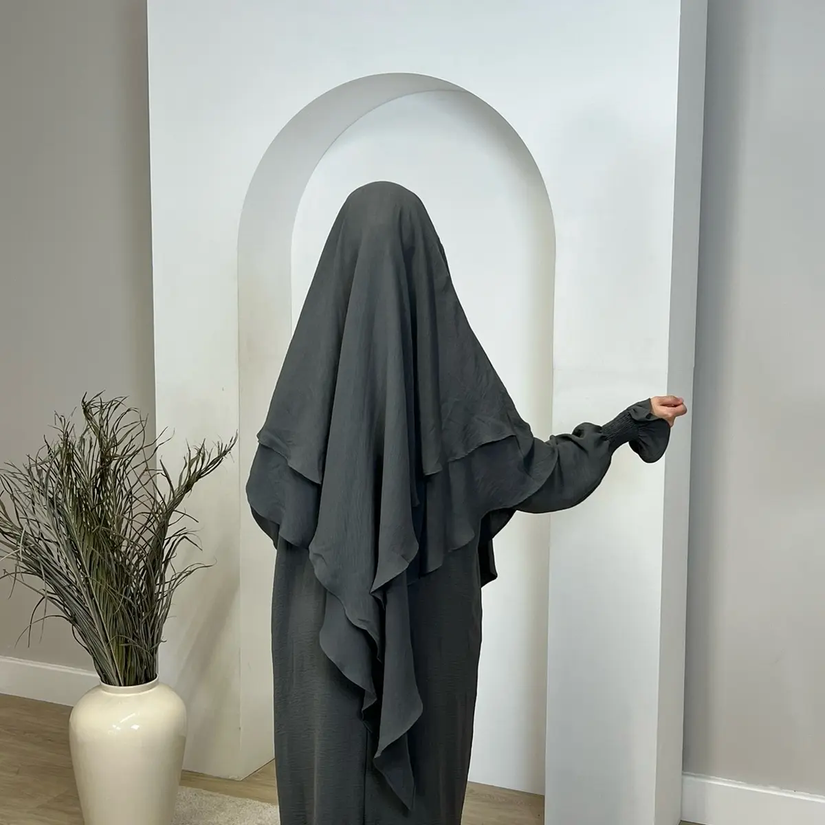 2-Piece Khimar Set with Abaya and Headpiece