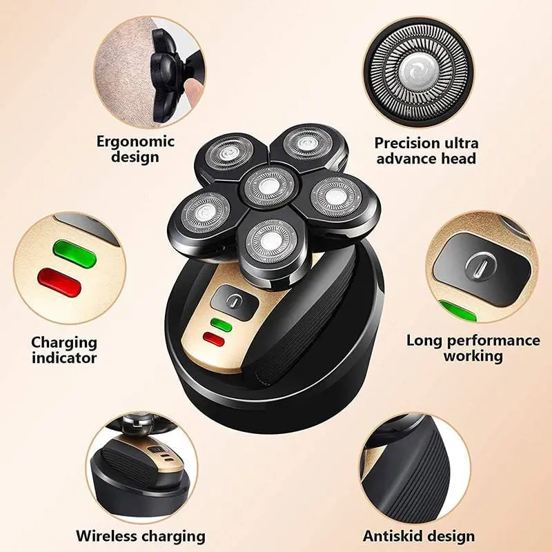 5-in-1 Electric Shaver for Men, Rechargeable Razor & Grooming Kit