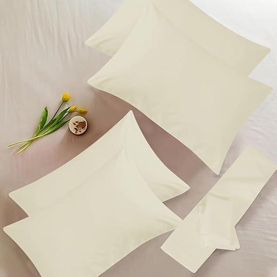 Simply Amelia Pillow Cases 4 Pack - T200 100% Egyptian Cotton Envelop Closure Pillowcases - Hotel Quality Wrinkle Free Soft & Breathable Pillows Cover 3
