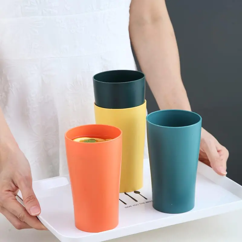 Plastic Cups Reusable 8 Pieces, Unbreakable Water Drinking Cup, Tumblers for Indoor Outdoor Travel Poolside Bathroom Adult Light Weight Easy to Carry BPA Free (Colorfu 2