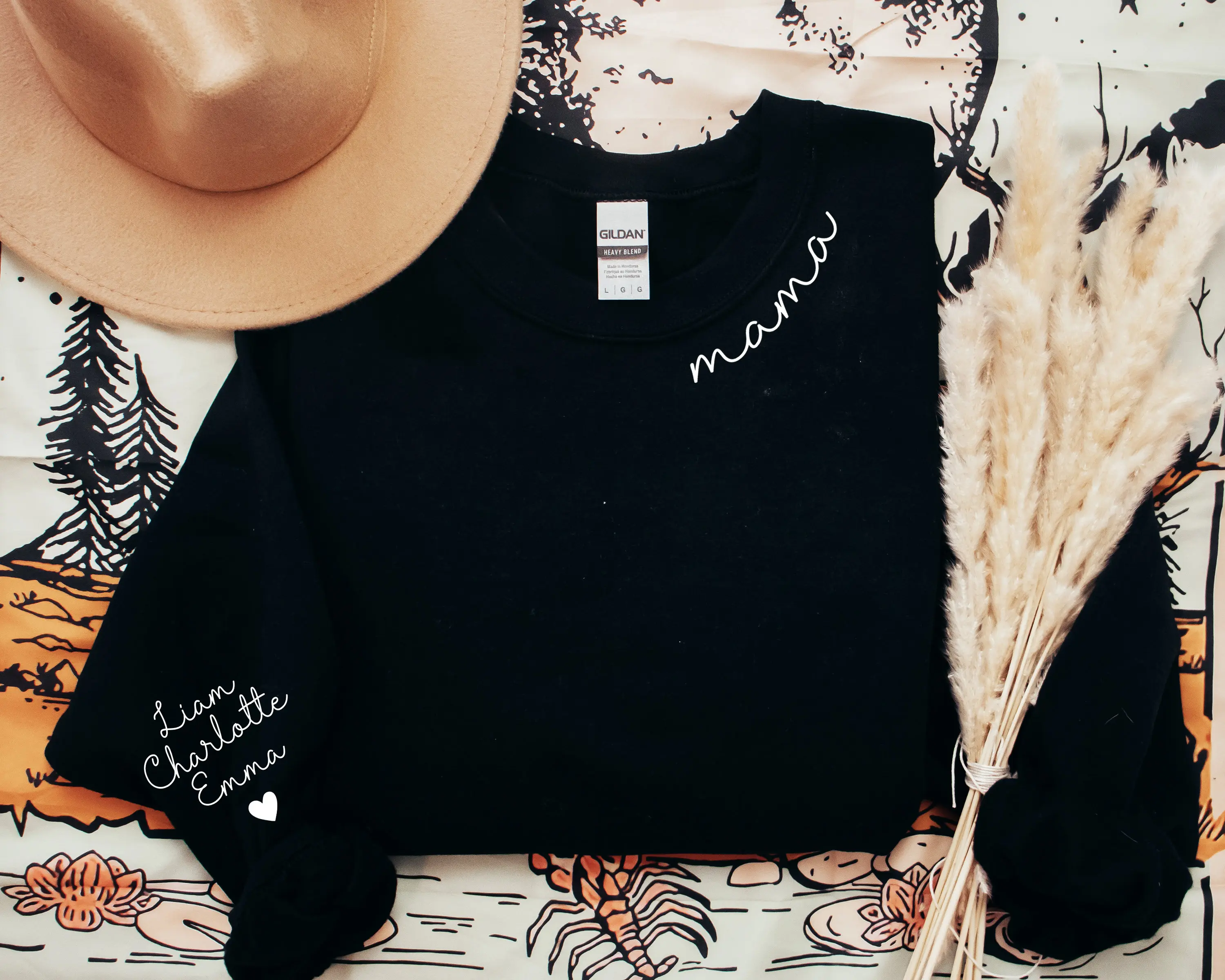 Custom Mama Sweatshirt With Children Name On Sleeve Crewneck Or Hoodie Custom Neck And Sleeve Design Sweatshirt Mothers Day Gift For Mom