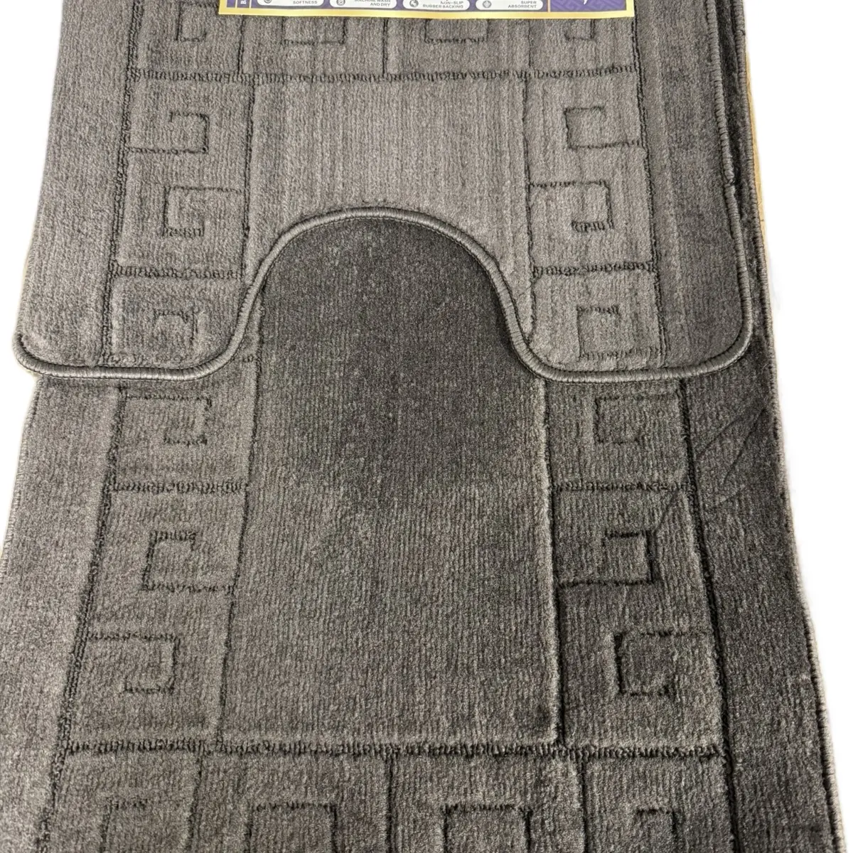 Greek Bath Mat Rugs Set - Soft & Absorbent - Non-Slip & Anti-Mould - Bathroom Mats for Toilet & Shower - Ultra Plush Bathroom Rugs