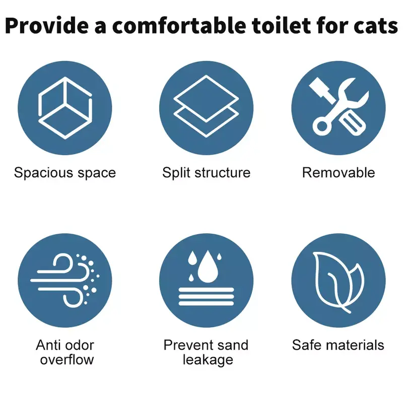 XLarge Cat Litter Box Self Cleaning Pan Drawer Anti-Splashing Cat Potty Tray 4