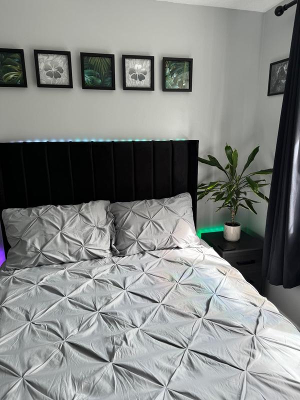 Trend & Bend Pintuck Pinch Pleated Duvet Cover with Pillowcases – Luxury Cotton Quilt Bedding Covers Single Double King Super King Size Bed Sets Perfect for Christmas, and New Year duvet  sets 4