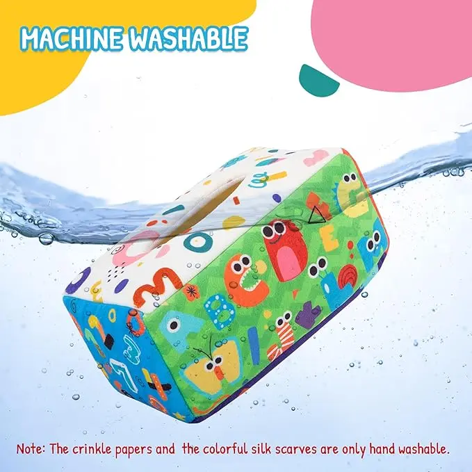 Baby, Toys, 0-6 Months,  Soft Stuffed, High Contrast, Crinkle Tissue, Box, Toy, for Babies, Early Learning Gifts for Boys & Girls Kids