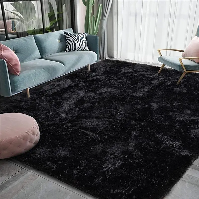 Rugs Floor Mat Large Shaggy Rug for Bedroom and Living Room, Anti-Slip Soft Carpet, Modern Style, Polyester Material silver durable multi  colour 4