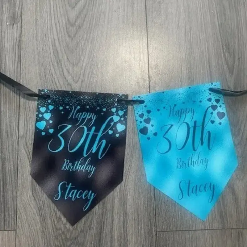 Personalised Birthday Bunting Banner Any Age Any Name 18th 21st 30th Rose Gold Posters Glossy Decoration party Decoration Ornaments Print 2