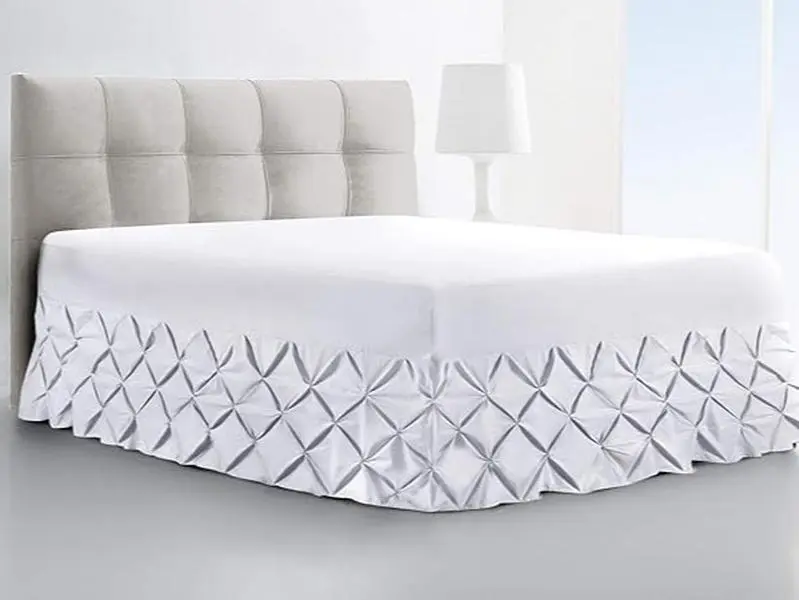 •	Pintuck Extra Deep Fitted Valance Sheet Polycotton in Single Double King Super King Size Bed Base Sheets ,available in colour white/silver/charcoal & pink, Pinch Pleat deluxe style luxurious valance sheet