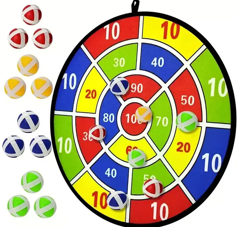 26" Double Sided Dinosaur Dartboard Indoor/Outdoor Game 16 Sticky Balls 2