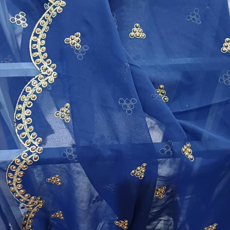 Gabasar with Gold Beads and Navy Colour for Any Occasions 1