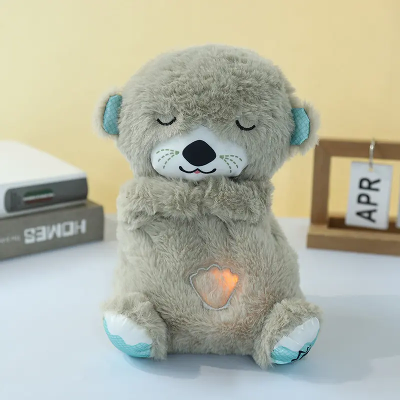 Popular Newborn Comforter Doll Sleeping Toy Breathing Sound Little Otter Breathing Bear Baby Toy Early Education