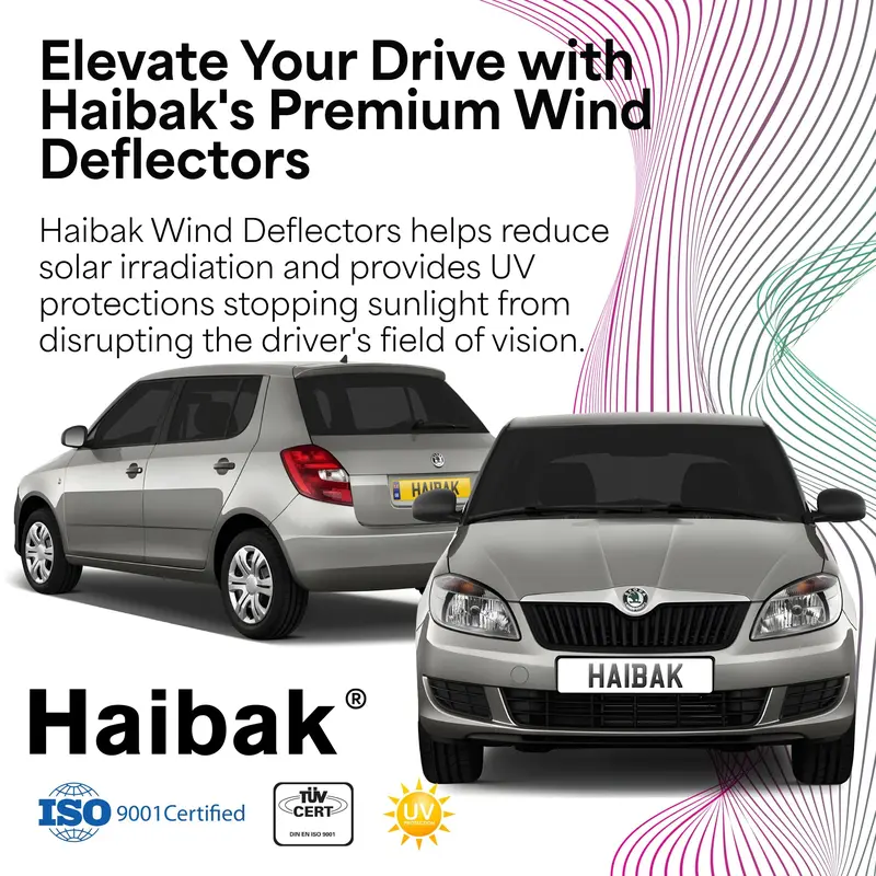 Skoda Fabia MK2 2007-2014 5 Door Hatchback 4PC HAIBAK® Tinted Wind Deflectors 1