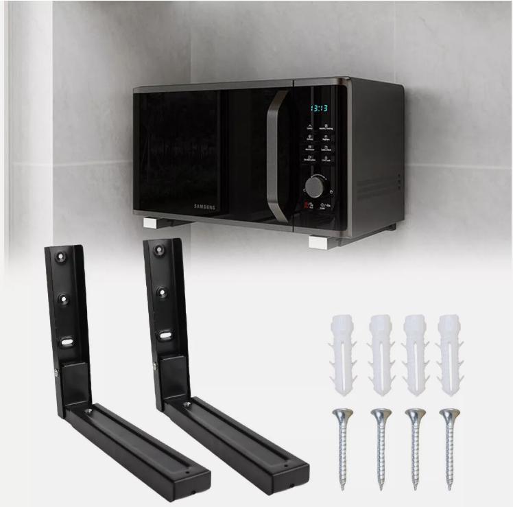 Product Introduction of Heavy Duty Adjustable Stretch Oven Shelf Microwave Bracket Wall Mounted Rack UK - Home Organizer Black 4