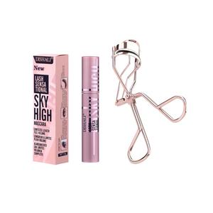 Lash Sensational Sky High Mascara, Cosmetic Bundle with Luxury Eyelash Curler Lifting, Long Lasting Curl, Voluminous Lashes, Includes Additional Hypoallergenic Silicone Replacement Pad, Rose Gold growth Makeup Flawless Gift fenty mondays