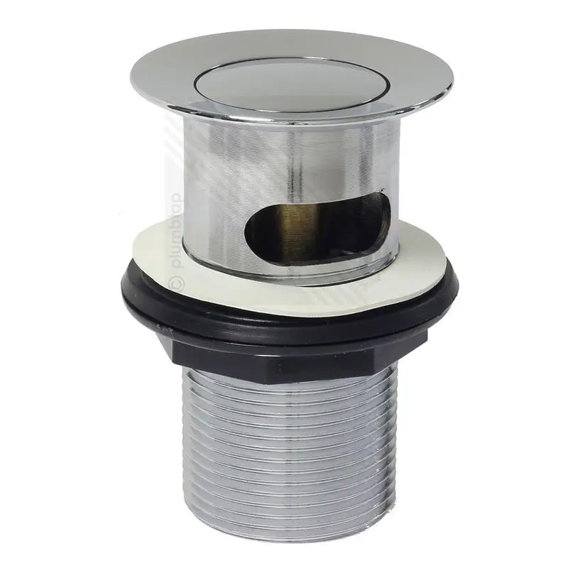Bathroom Basin Waste Push Button Pop Up Plug Replacement Domed Chrome Disc 1