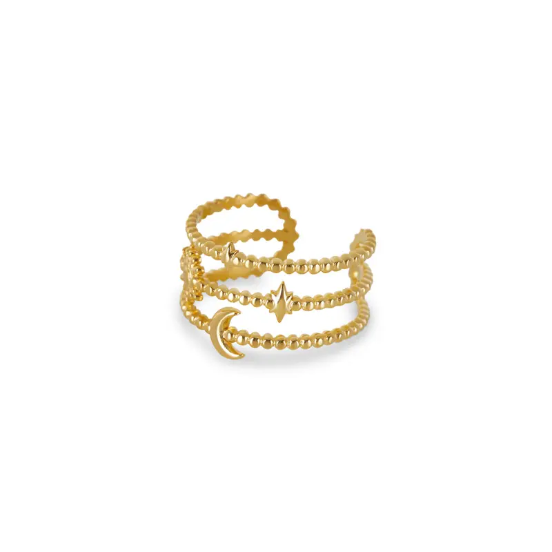 Luna Adjustable Ring - Gold 0