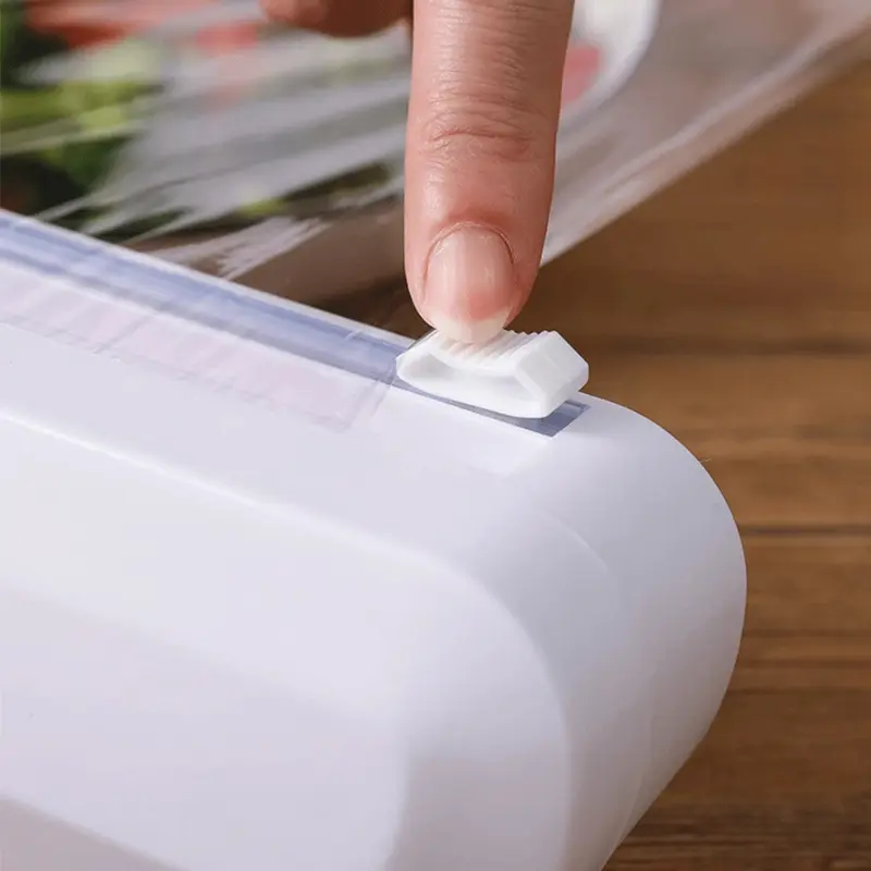 Portable Cling Wrap Cutter - Foil & Cling Film Kitchen Cutting Machine & Dispenser with Suction Base, Adjustable Plastic Cling Film Storage Box – Quick And Easy Food Packaging, Double Sided Utensils Stainless 5