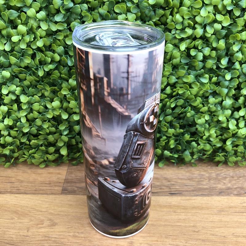 Apocalyptic Gamer's Life 20oz Skinny Tumbler (Drinkware Flask) Insulated Stainless Steel with reusable airtight insulation lid and plastic or metal straw 5
