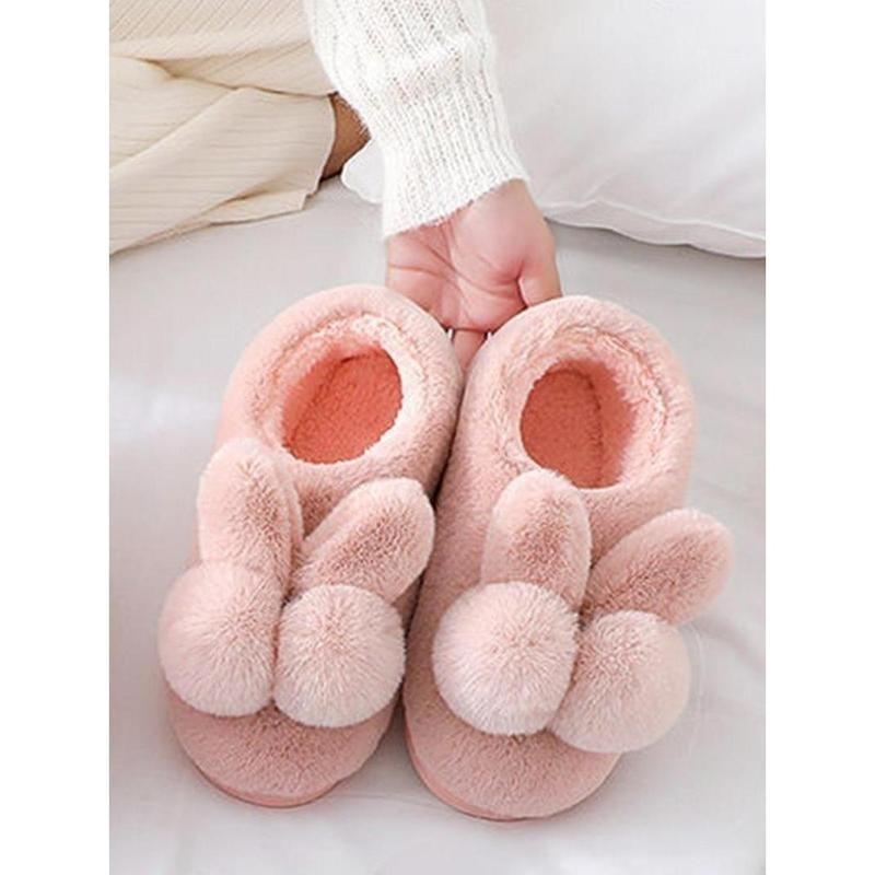 Women's Cute Cartoon Rabbit Design Plush Slippers, 1 Pair Soft Comfy Warm Bedroom Slippers, Ladies & Girls Home Slippers for Fall & Winter 7