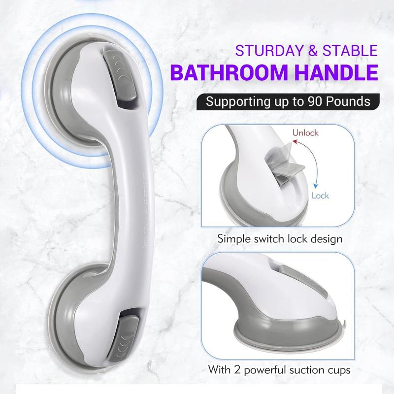 Seveston Support Grab Handle for Shower Bathroom Bathtubs Safety Grip Rail with Suction Cup Fitting Mobility Aids Safety Handle for Disabled Elderly & Handicap 1