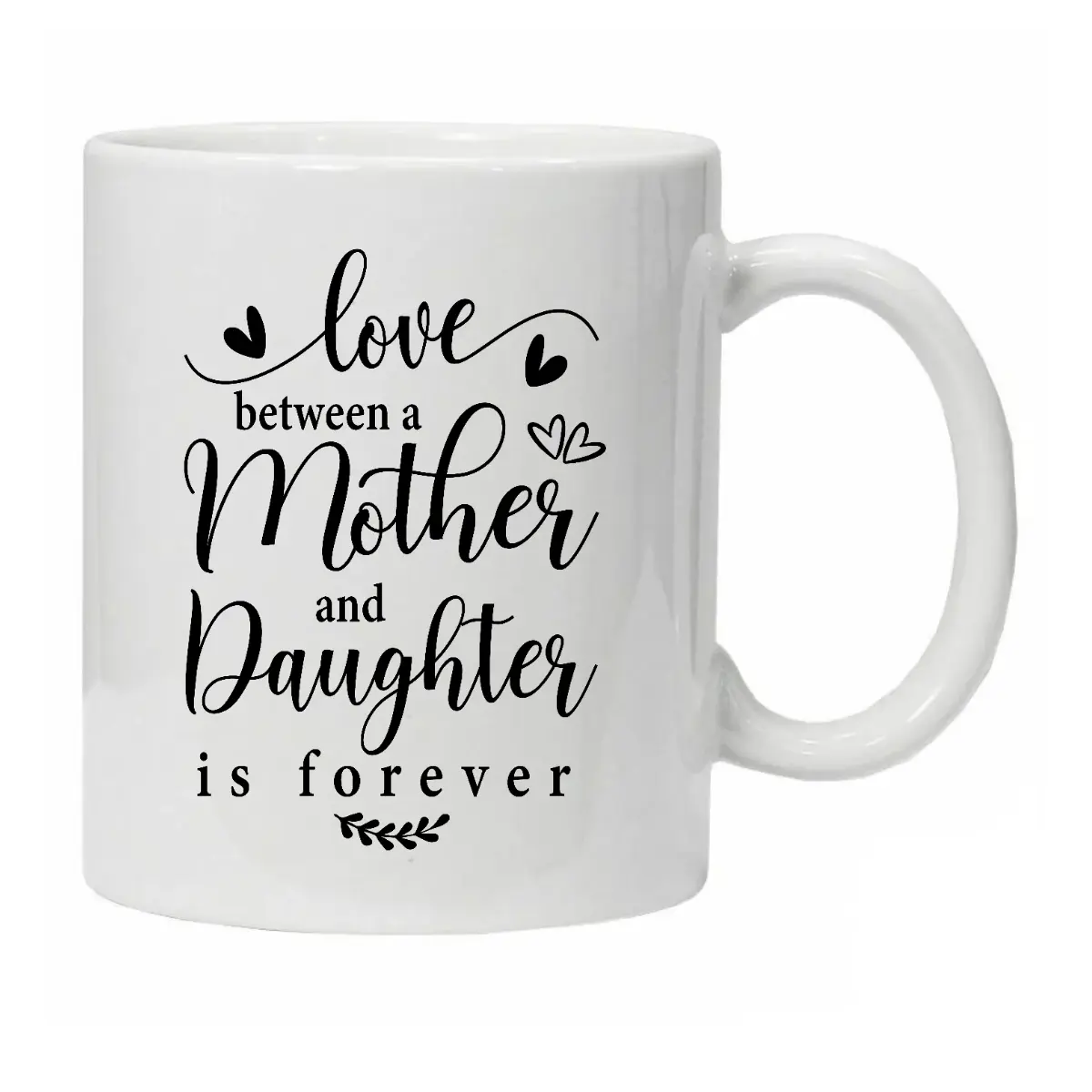 Beautiful Ceramic Mug with 'Love Between A Mother & Daughter Is For Ever' Quote - Perfect for Mother's Day or Birthday Gift - Drinkware, Washable