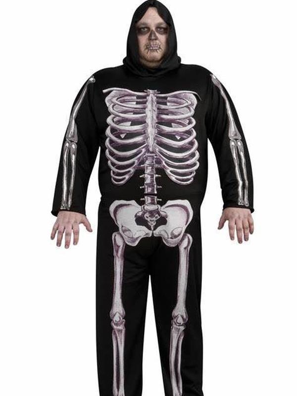 Skeleton Guy Halloween Fancy Dress Costume Adults One Size Menswear Scary Clothing Print Spooky Bestie 0