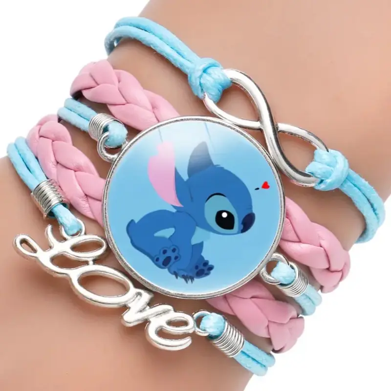 Stitch - Handmade Pendant Double Rope Bracelet - Girl Cartoon Telescopic Bracelet - Perfect Kids Birthday / Christmas Gift - Many Different Designs 3