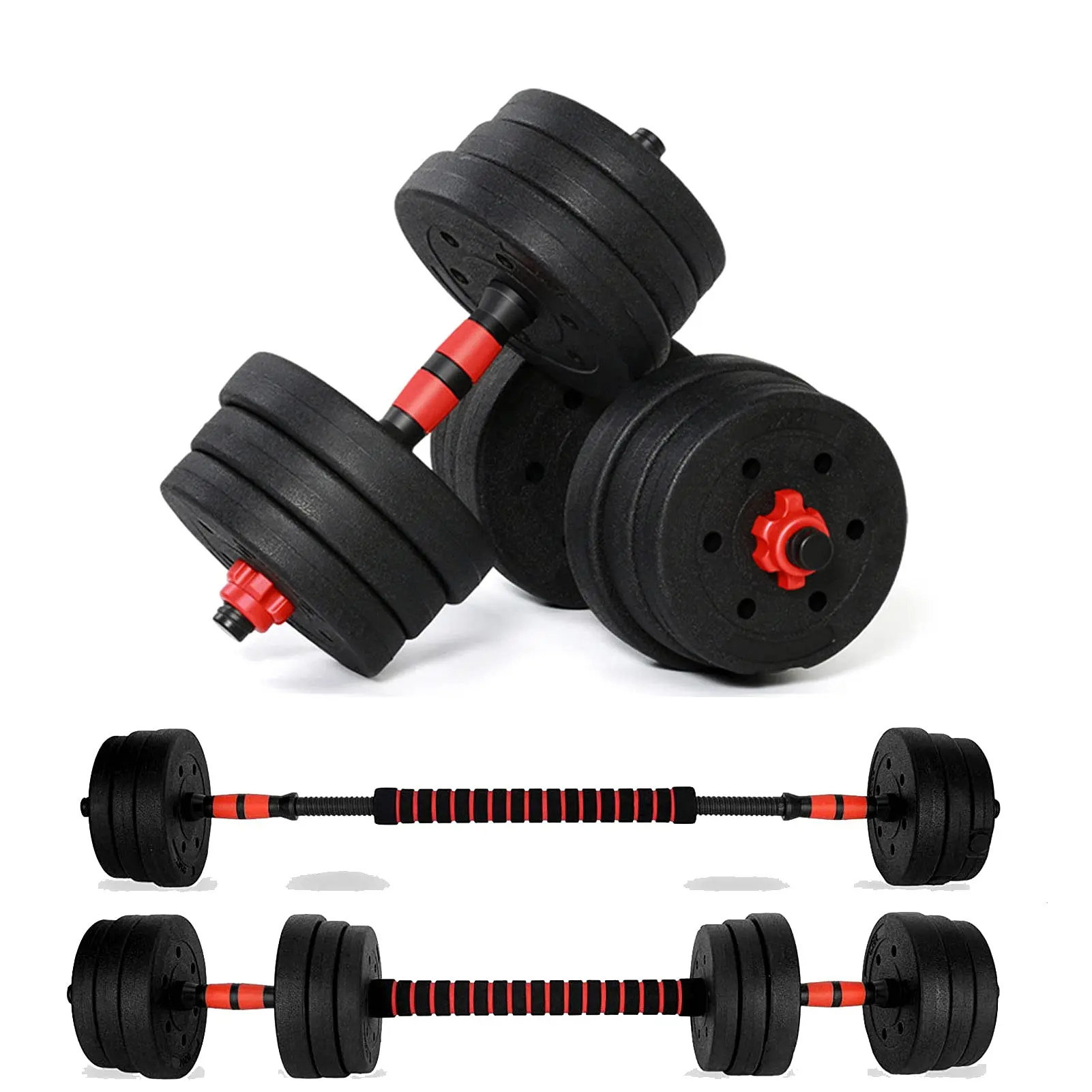 20kg Dumbbells Set Dumbellsweights Adjustable Hand Weight Lifting Strength Training Free Weights Barbell Fitness for Home Gym Workout