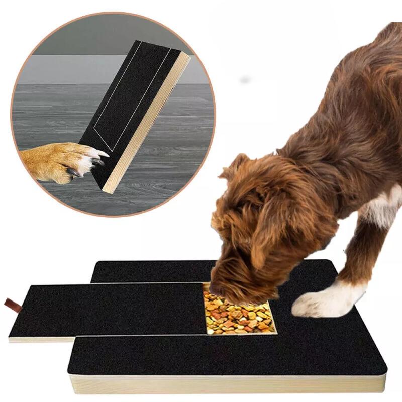 Non-Slip Pet Scratch Board with Food Storage Box for Dogs - Dog Scratch Pad for Nails 5