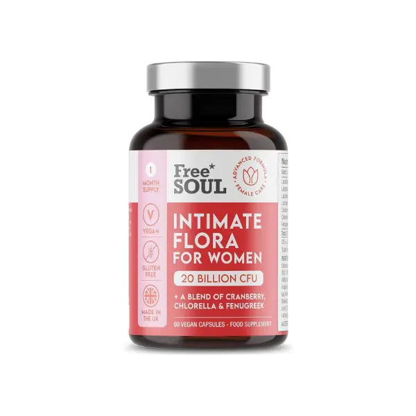 Probiotics for Women | 20 Billion CFU Fortified with 15,000mg Cranberry, Fenugreek & Chlorella | Bio Cultures for Women's Intimate Flora | Vegan Probiotics for Gut Health | 60 Capsules | Free Soul