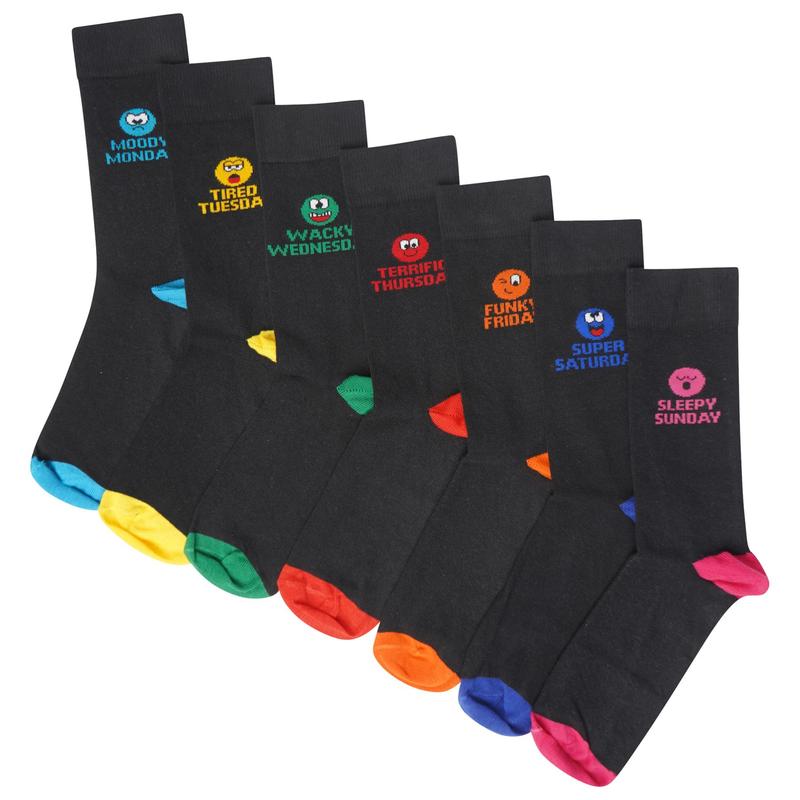 Boys 7 Pack Novelty Days of the Week Socks Mood Socks - Size UK Kids 9-12 (EU 27-30), 12-3 (EU 31-36) and 4-6 (EU 37-39) 3